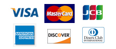 VISA・Master Card・JCB・AMERICAN EXPRESS・Diners Club・DISCOVER